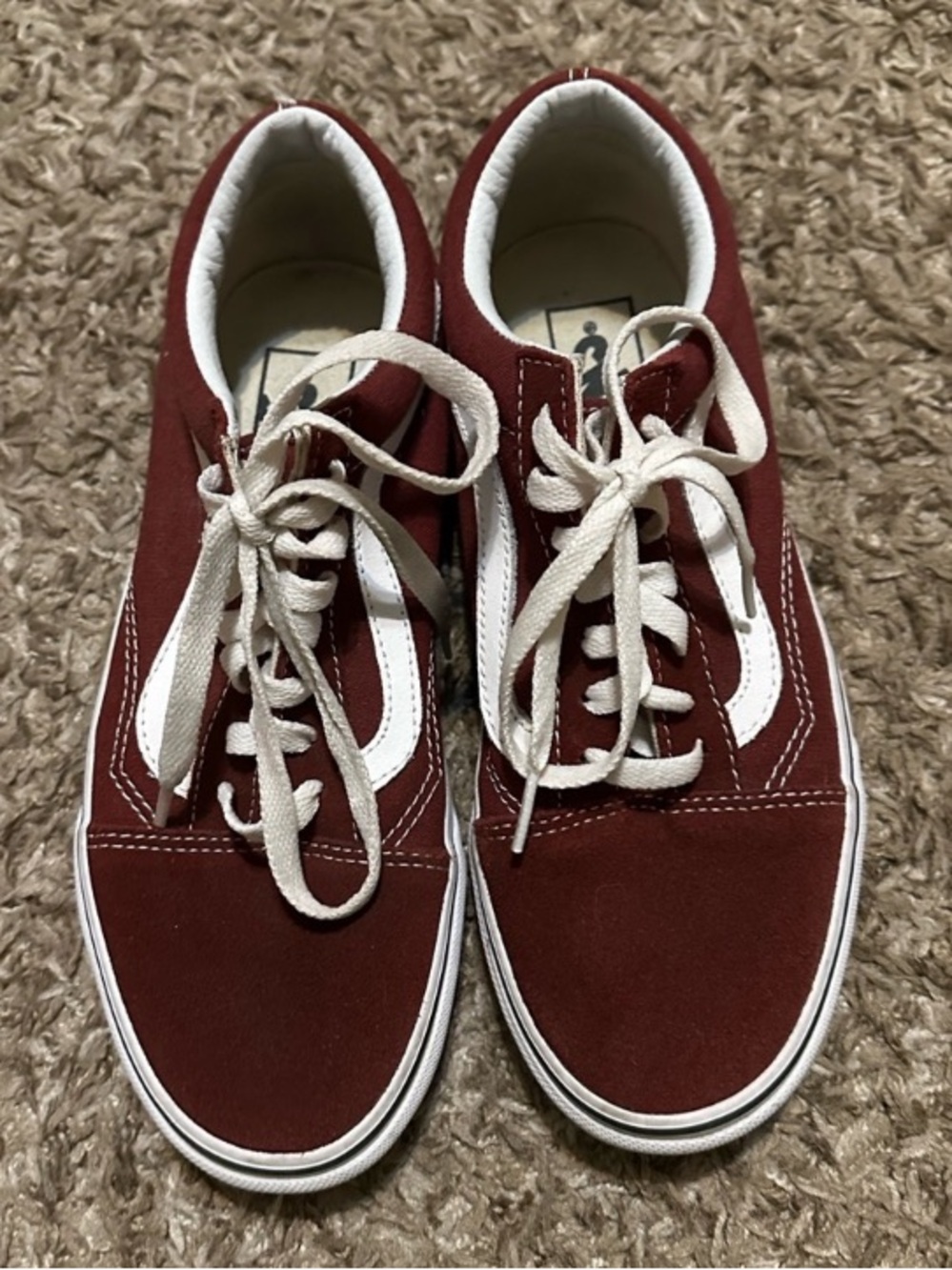 Vans Oxblood Canvas Low-Top Sneakers with White Wave